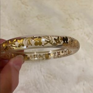 LOUIS VUITTON CLEAR AND GOLD BANGLE BRACELET